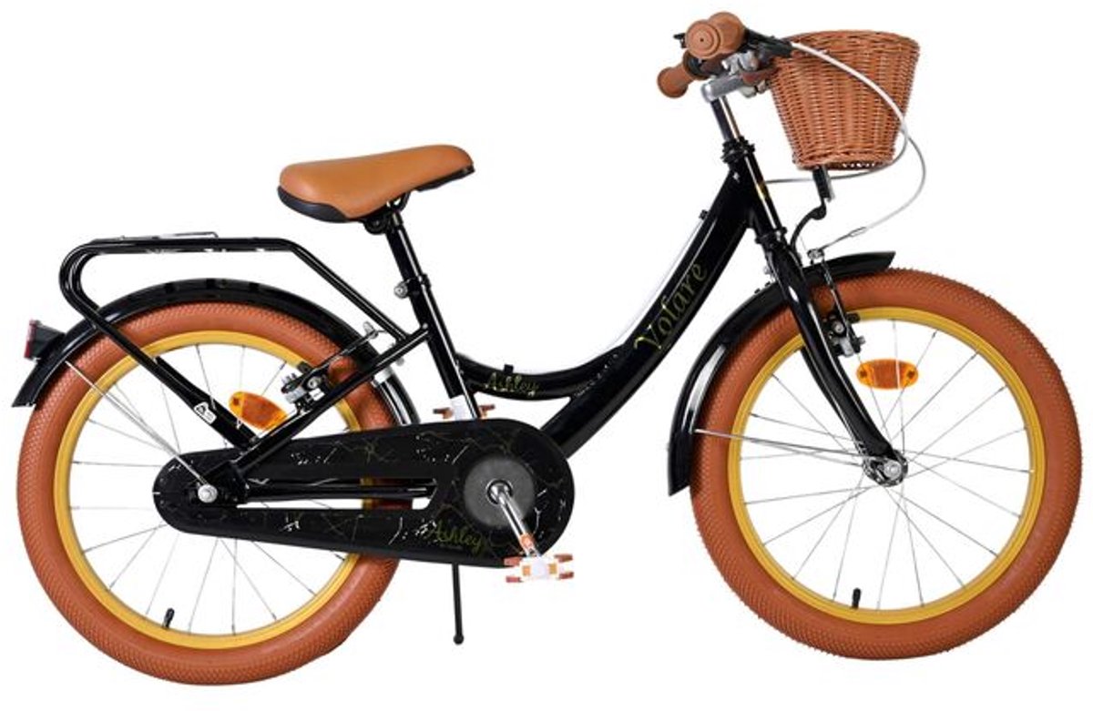 Volare Ashley Kinderfiets - Meisjes - 18 inch - Zwart - Twee handremmen Kinderfiets kopen online