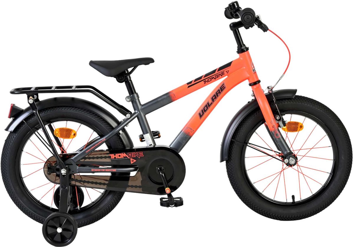 volare thombike kinderfiets jongens 16 inch oranje grijs