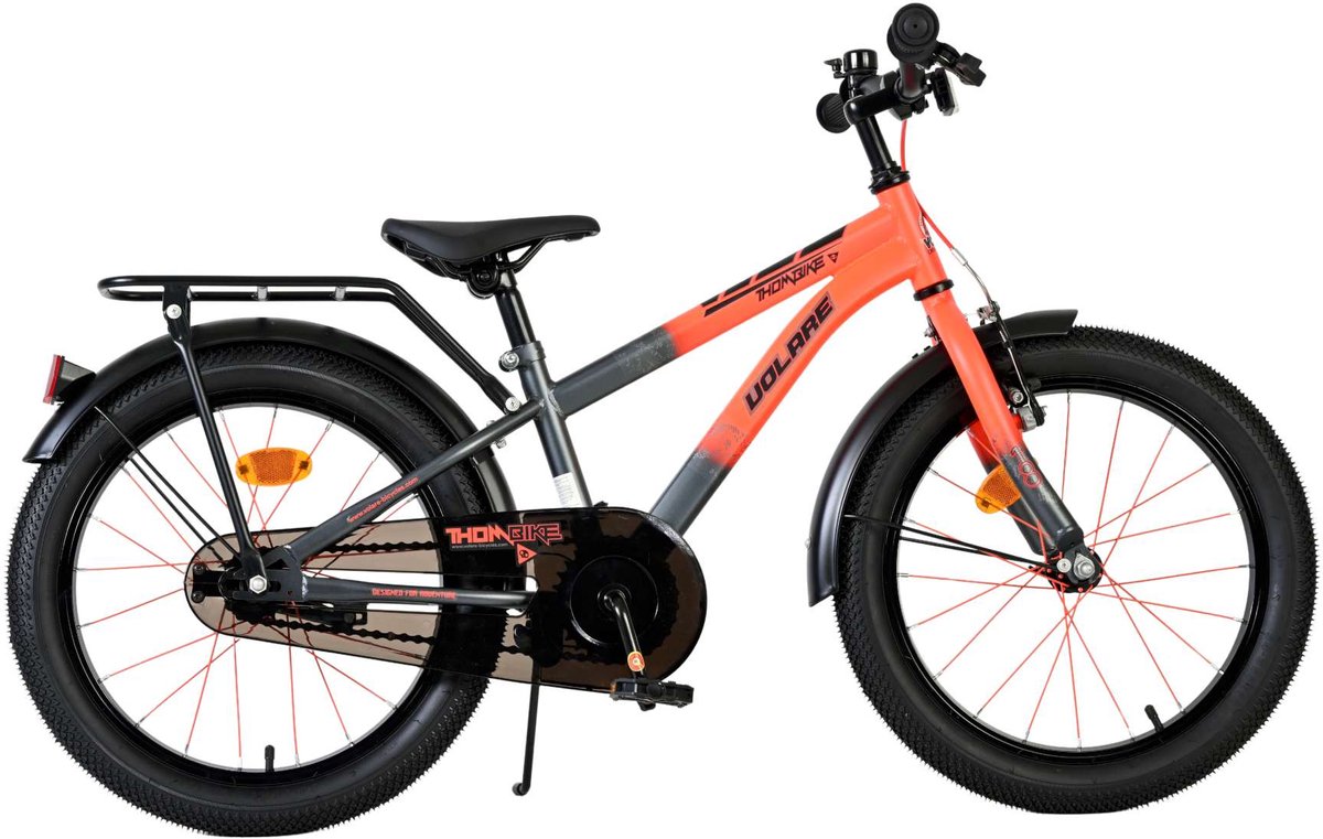 volare thombike kinderfiets jongens 18 inch oranje grijs