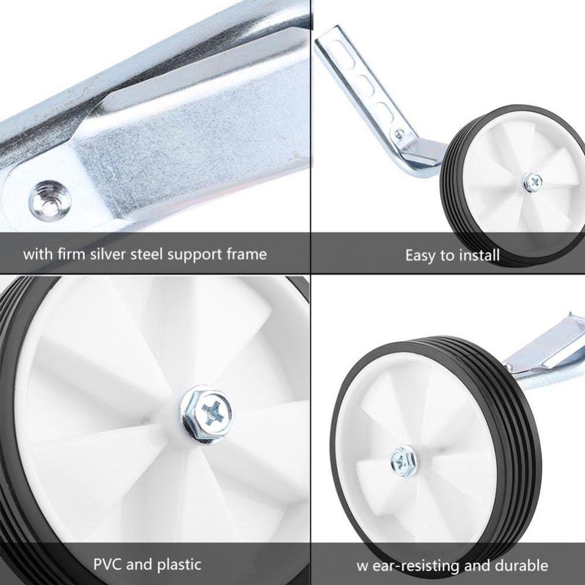 VVGoods - Instelbare Afneembare Steunwielen voor Kinderfiets Loopfiets - 12 14 16 Inch - Jongen Meisje - Veilige Duurzame Fietstraining Kinderfiets kopen online