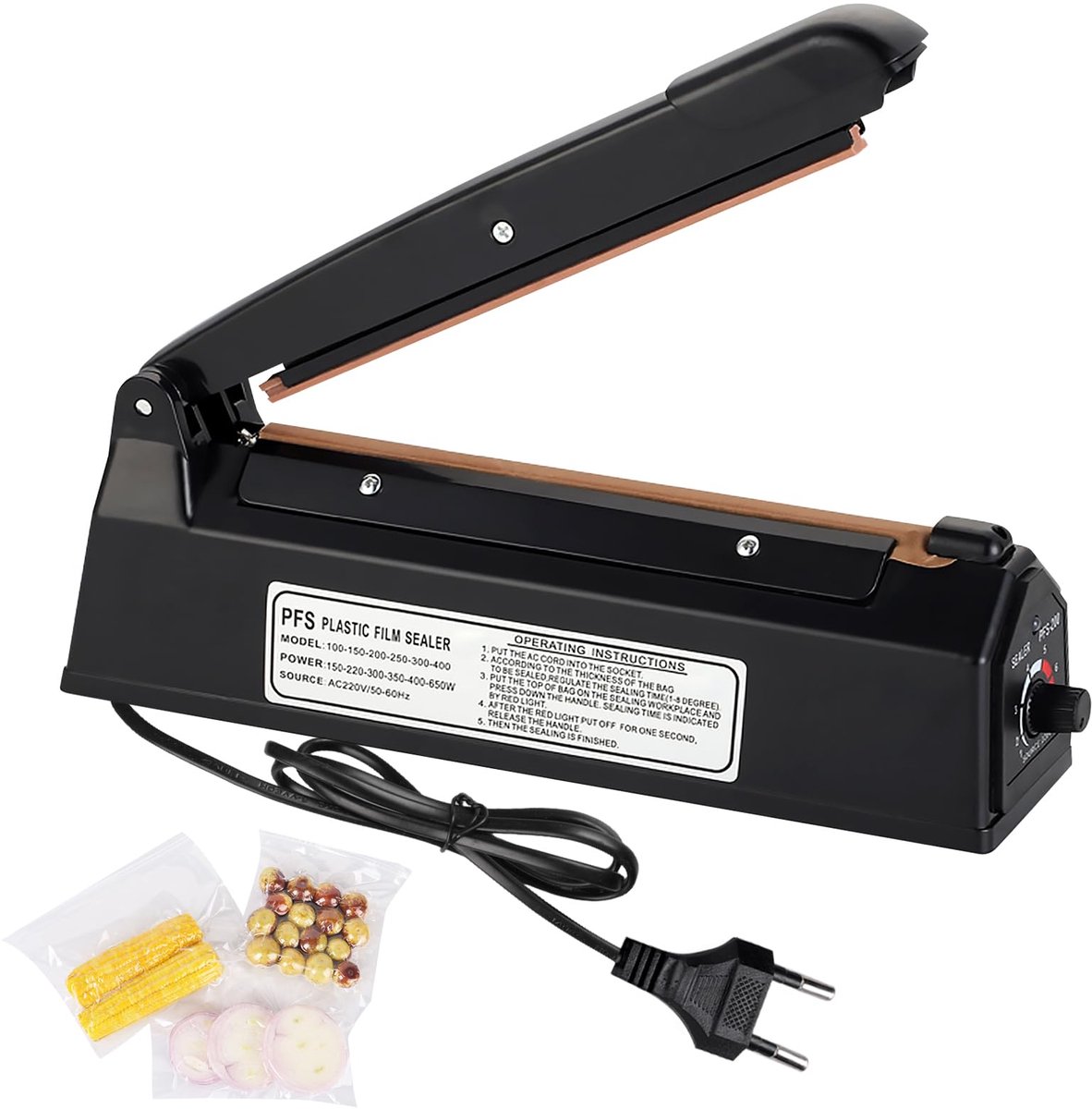 warmte sealapparaat folielasapparaat 200 mm folielasapparaat impulse heat bag sealer afdichtingsmachine afdichtingsmachine plastic afdichtingsbreedte balklasapparaat voor mylar pp zakken