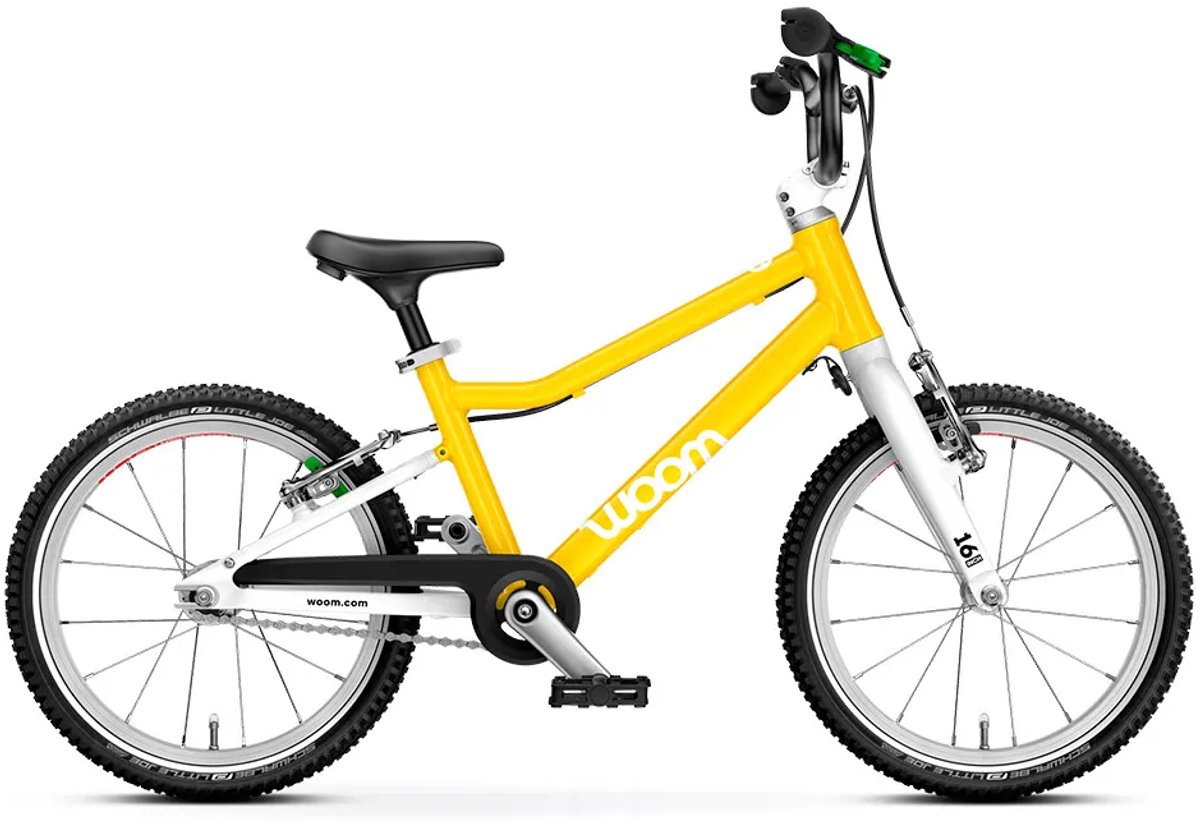 woom go 3 16 fiets geel jongen