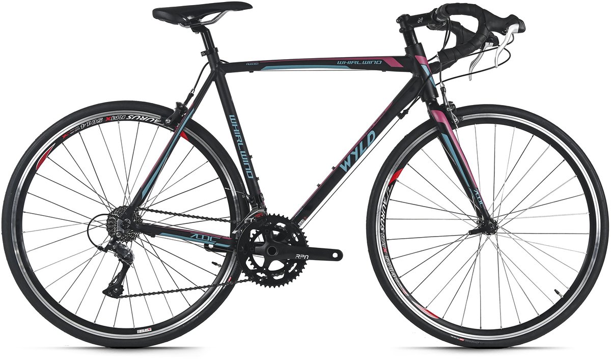 wyld racefiets 28 whirlwind 200 zwart paars 18 versnellingen framemaat 60 cm