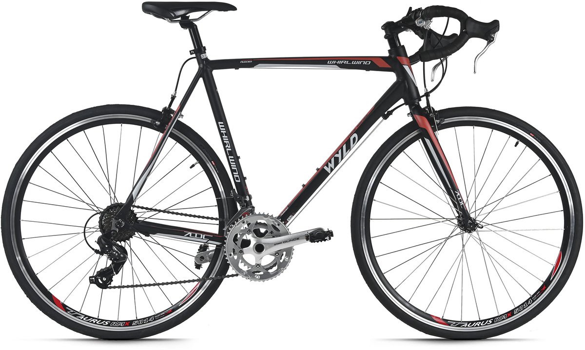 wyld racefiets 28 whirlwind 50 zwart rood 14 versnellingen framemaat 60 cm