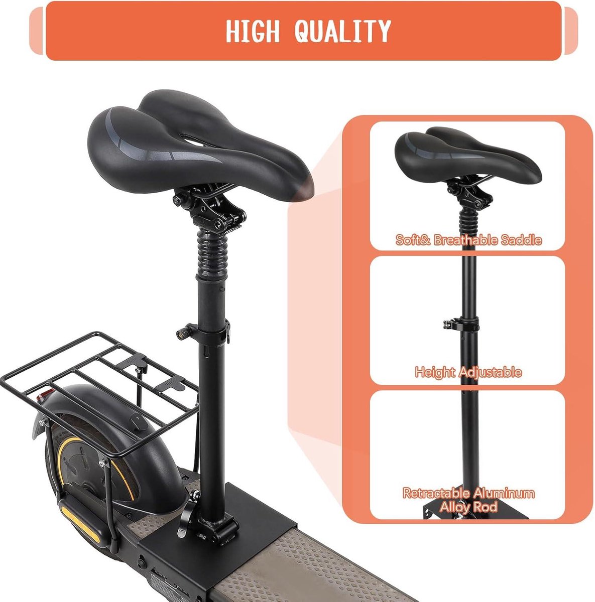 Zadel voor elektrische scooter - Schokabsorberend/Zacht/Ademend - Hoogte Verstelbaar 51-63 cm - Geschikt voor Segway-Ninebot Max G30 Buitenspeelvoertuigaccessoire kopen online