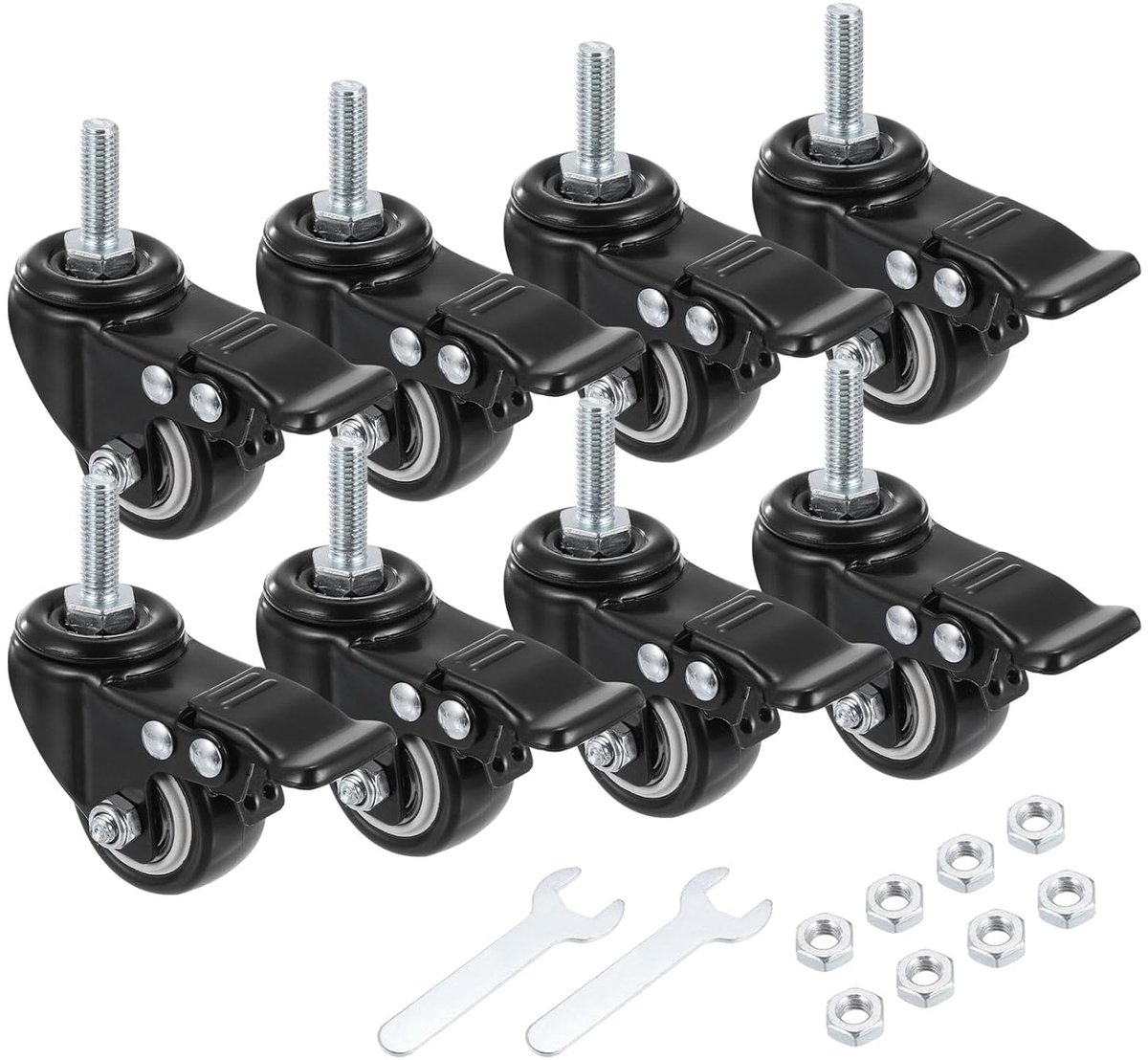 1.5 Inch Casters - 8 Pieces Wire Wheels - Swivel Casters voor Hand Truck en Meubelvervanging - Zwart Skateonderdeel kopen online