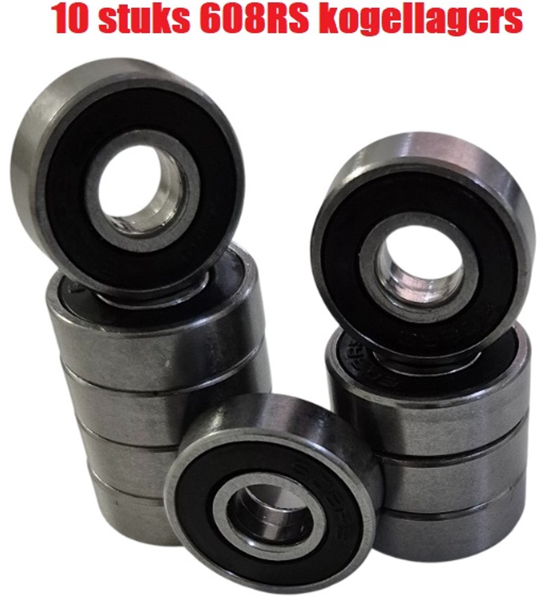 10 stuks 608rs kogellager voor skates skateboards fidget spinners rollators etc abec 7 608rs 8x22x7mm