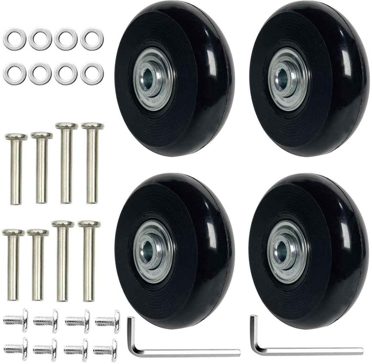 4 Rubberen Bagagekoffer Wielen Vervangingswielen Universeel Gemaakt van Rubber Skateonderdeel kopen online
