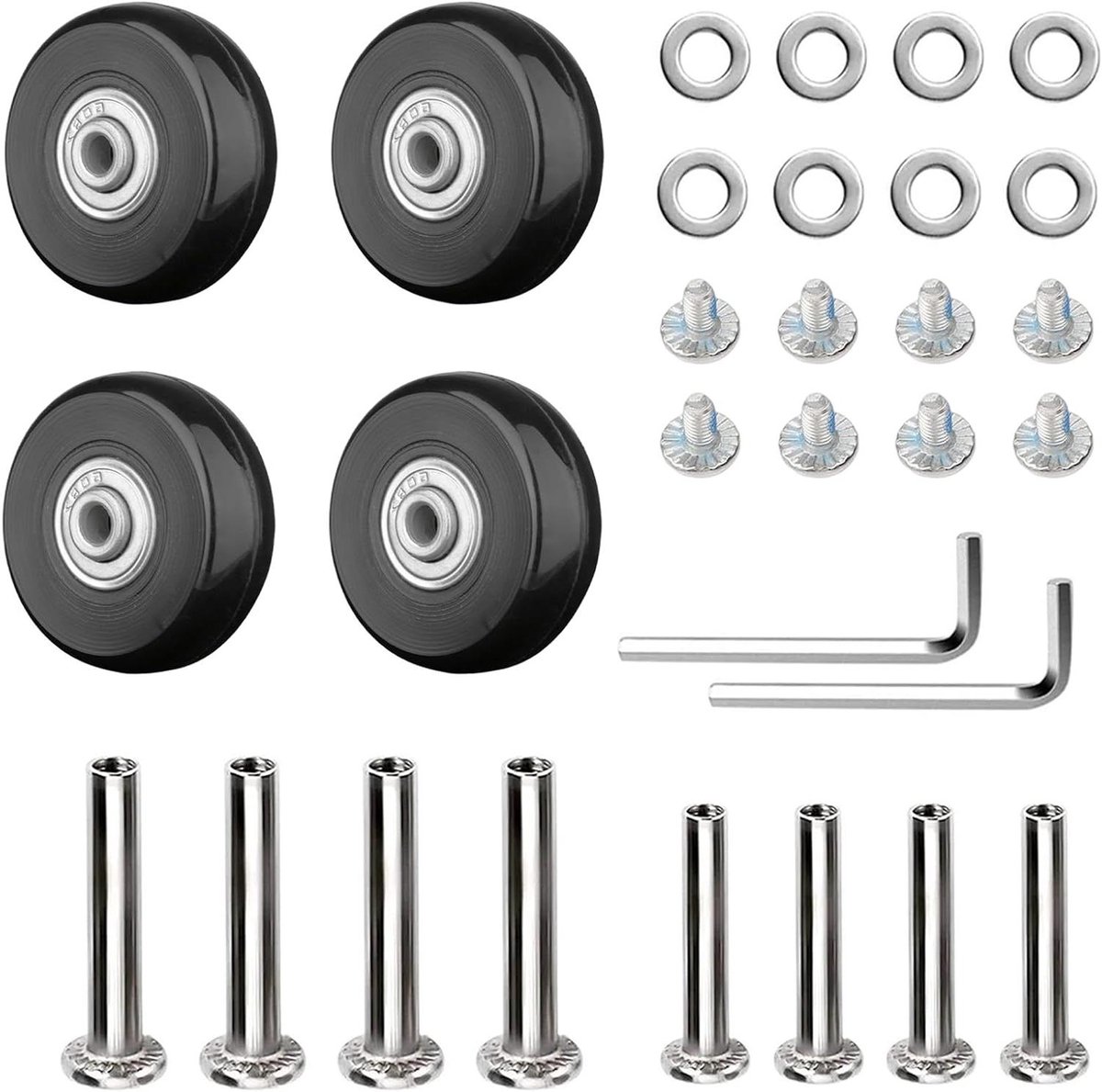 4 stuks universele koffer wielen zwart 40 x 18mm vervangende wielen voor kofferroller
