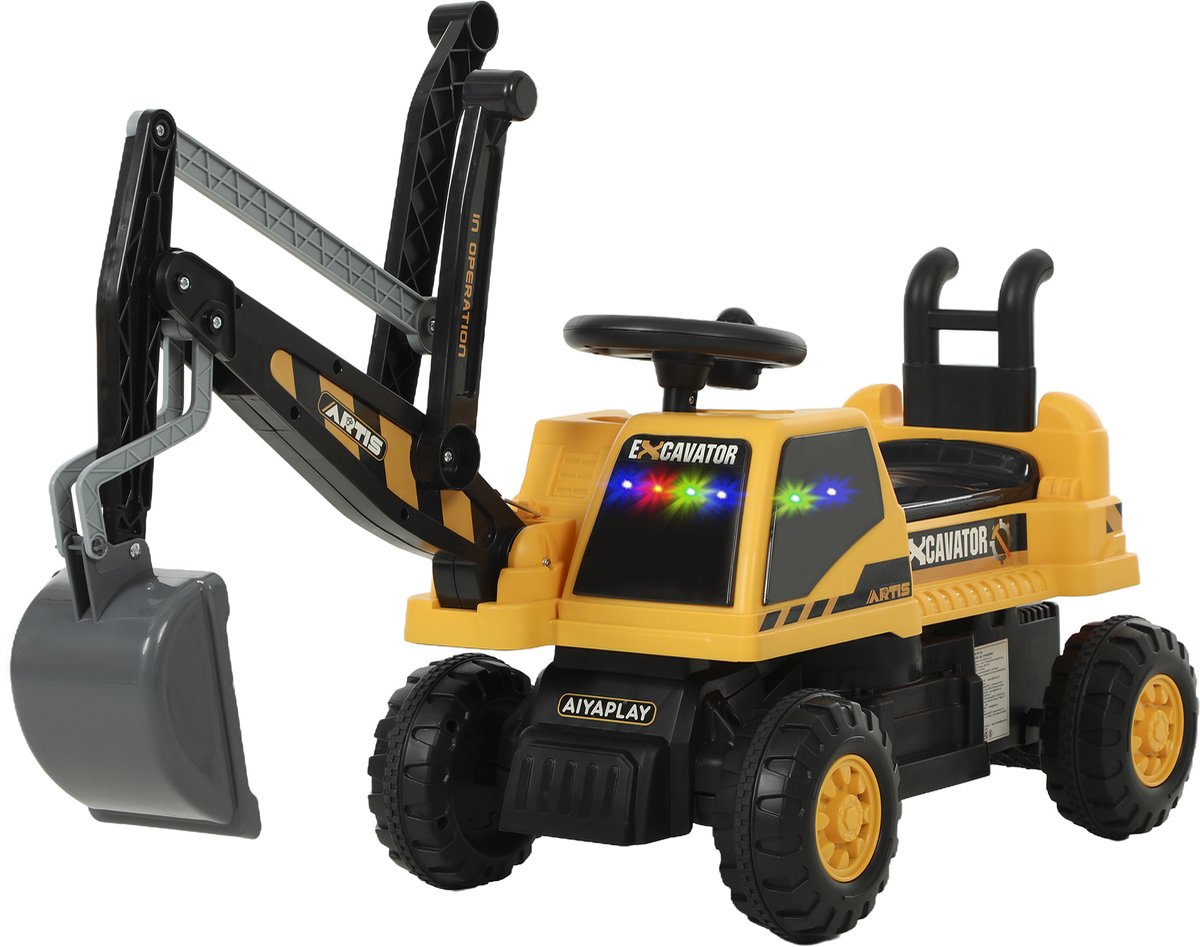 Aiyaplay Kids Ride-on Construction Car-Kunststof, Metaal-113L x 36B x 57H cm-Geel Traptractor kopen online