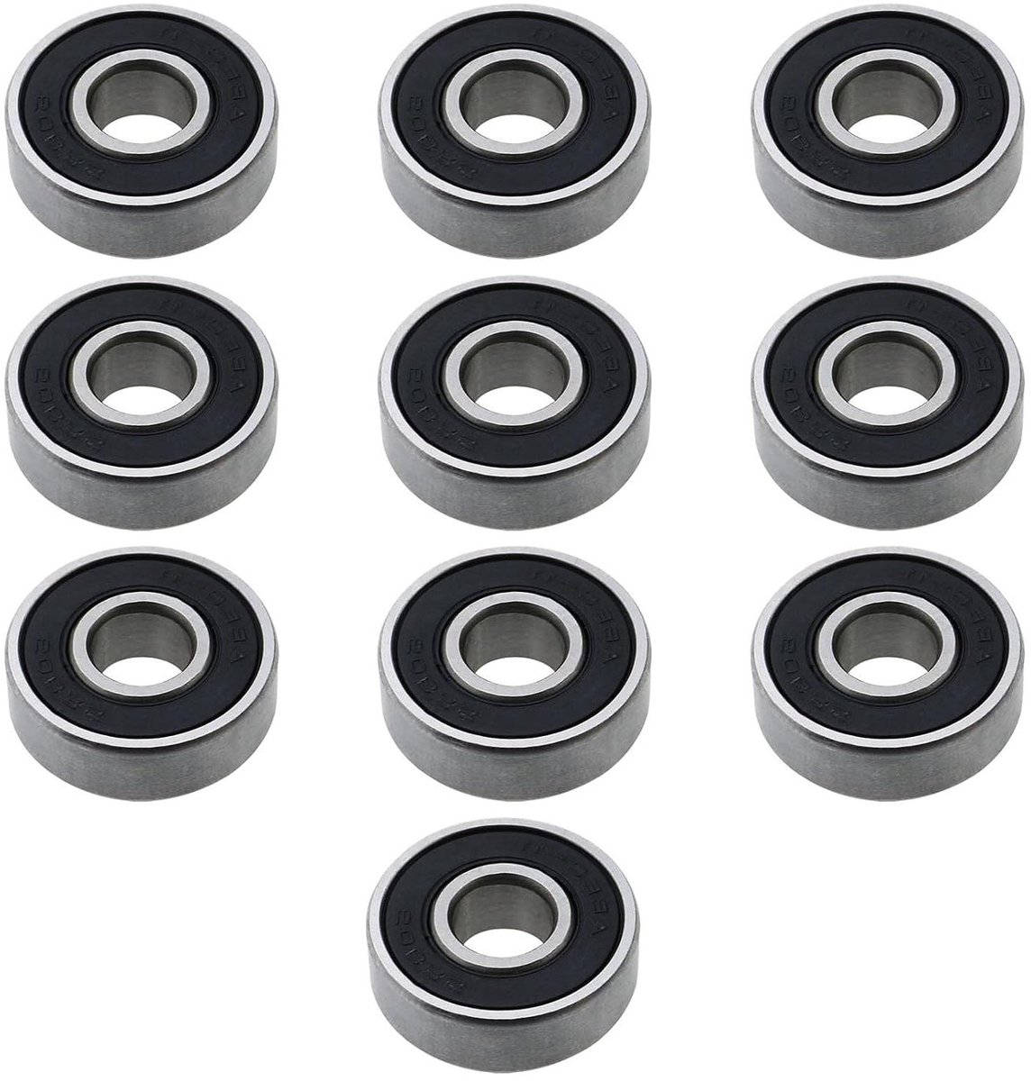 allecto diepe groef kogellagers skateboardlagers abec 11 chroom staal 608rs 10 stuks 8x22x7mm dubbel verzegeld geschikt voor rolschaatsen scooter wielen 3d printer