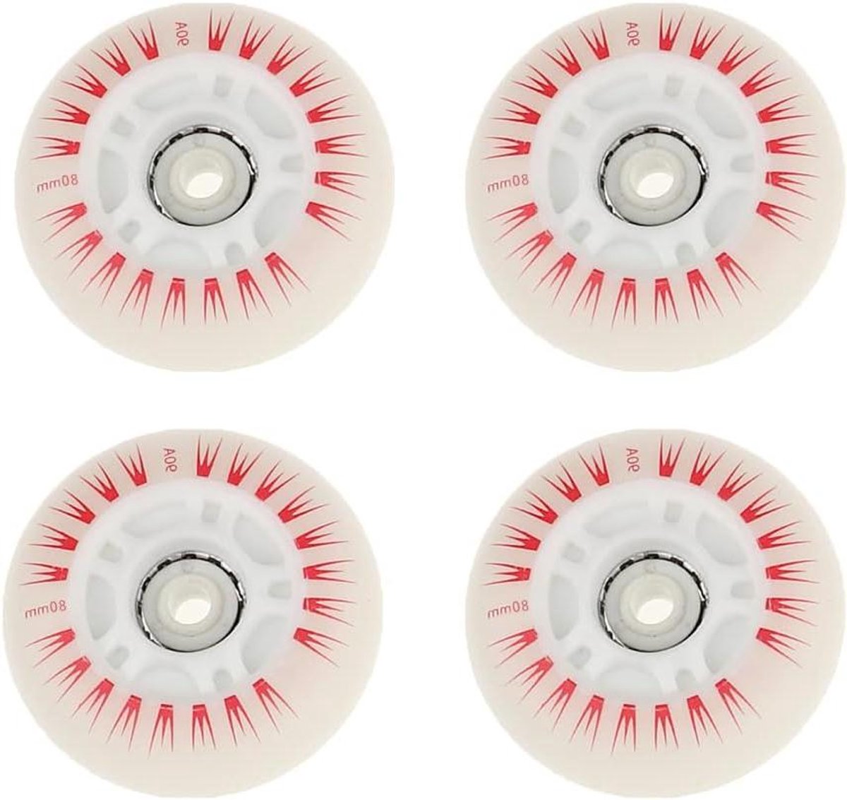 Allecto- Inline Rolschaats Wielen - LED verlichting - Duurzaam - 80 mm - Lichtgevend - Heldere wielen - Glijden - Rood - Geschikt voor 4 stuks - Model. Skateonderdeel kopen online