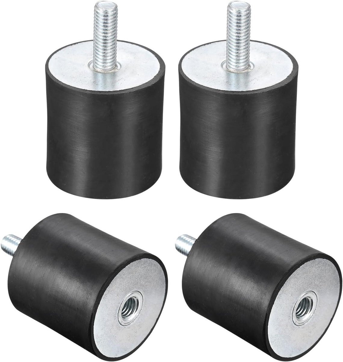 allecto rubberen lagers trillingsisolator schokdemper buiten binnenschroefdraad m10 d50 mm x h50 mm 4 stuks geschikt voor machines zwart