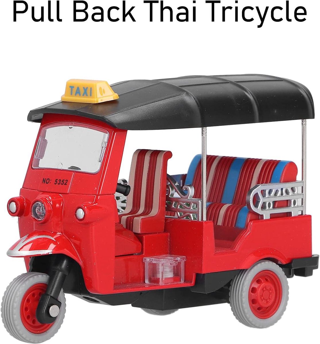 Allecto-Thais Driewieler Automodel - Kinderen Voertuig Speelgoed - Simulatie Legering - Trek Thaise Driewieler - Geschikt voor Terug (Rood) Driewieler kopen online