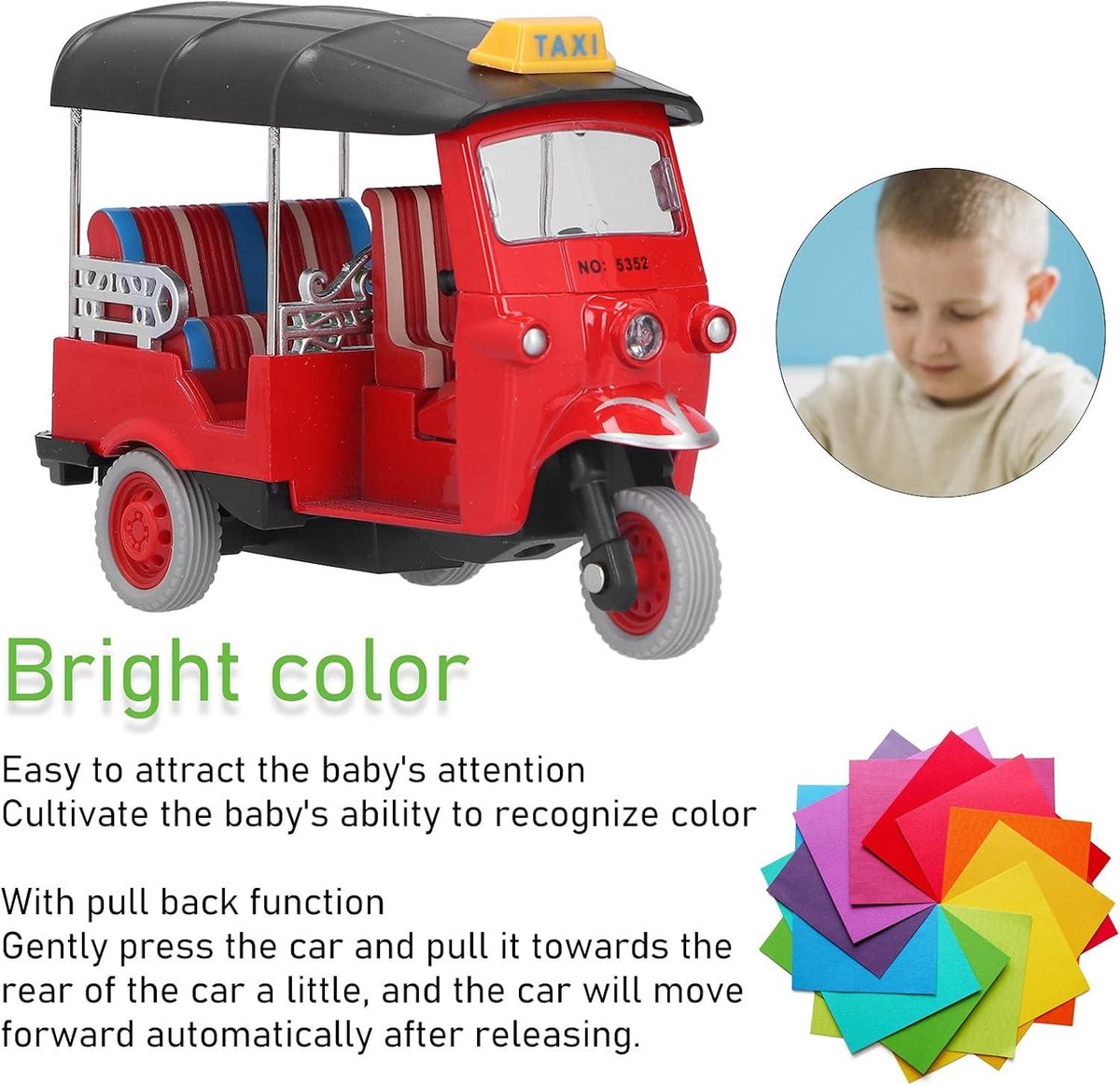 allecto thais driewieler voor kinderen speelgoed voertuig simulatie legering trek thaise driewieler automodel geschikt voor terug rood