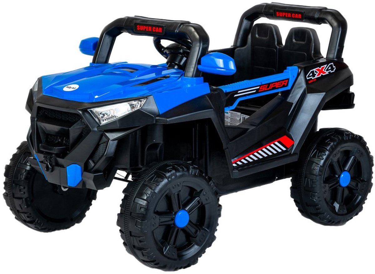 baby mix accuvoertuig elektrische buggy ruimteblauw met led verlichting kinderauto speelgoedauto elektrische auto kindervoertuig