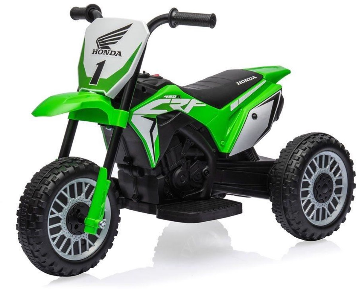 baby mix accuvoertuig elektrische motor honda crf 450r groen kunststof speelgoed kinderauto accu motorfiets voertuig