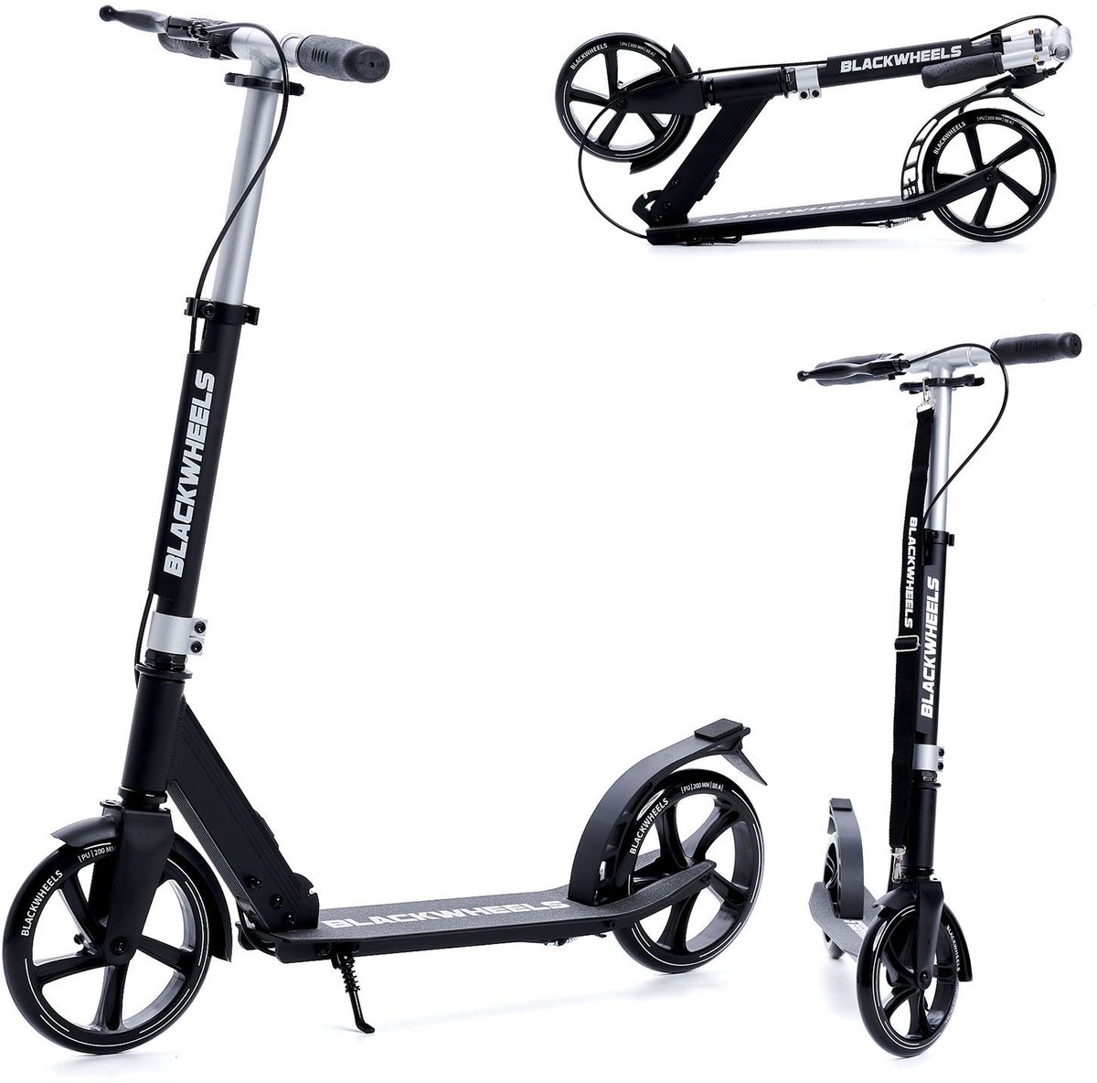 Blackwheels ORIO BLACK Scooter Step Stuntscooter FI 20cm wielen Opvouwbaar voor Volwassenen en Kinderen Step kopen online