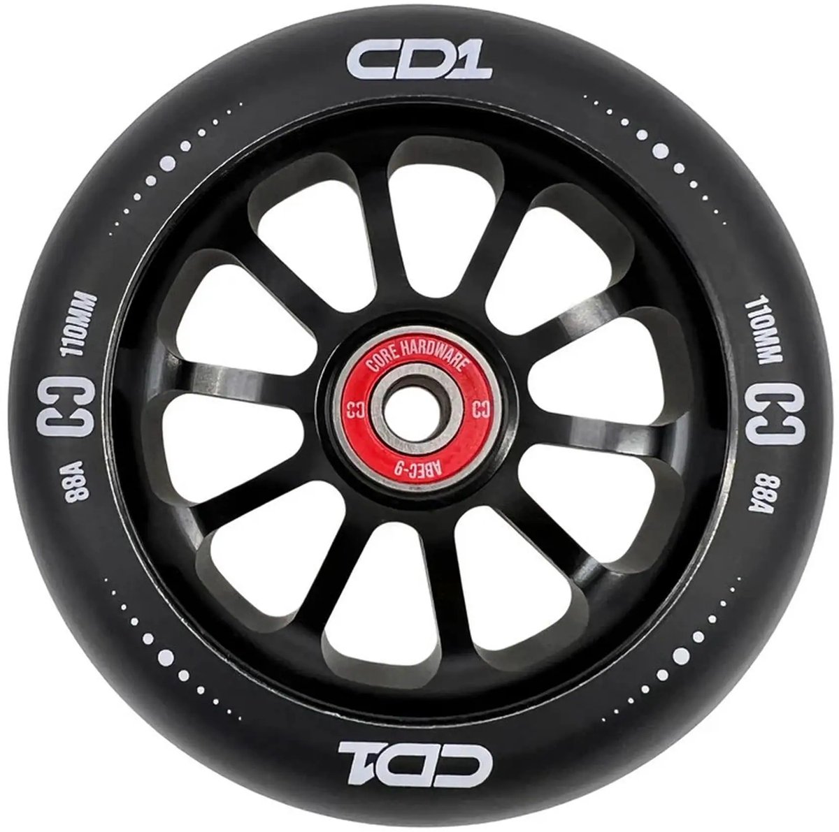 core cd1 stuntstep wiel 110mm zwart
