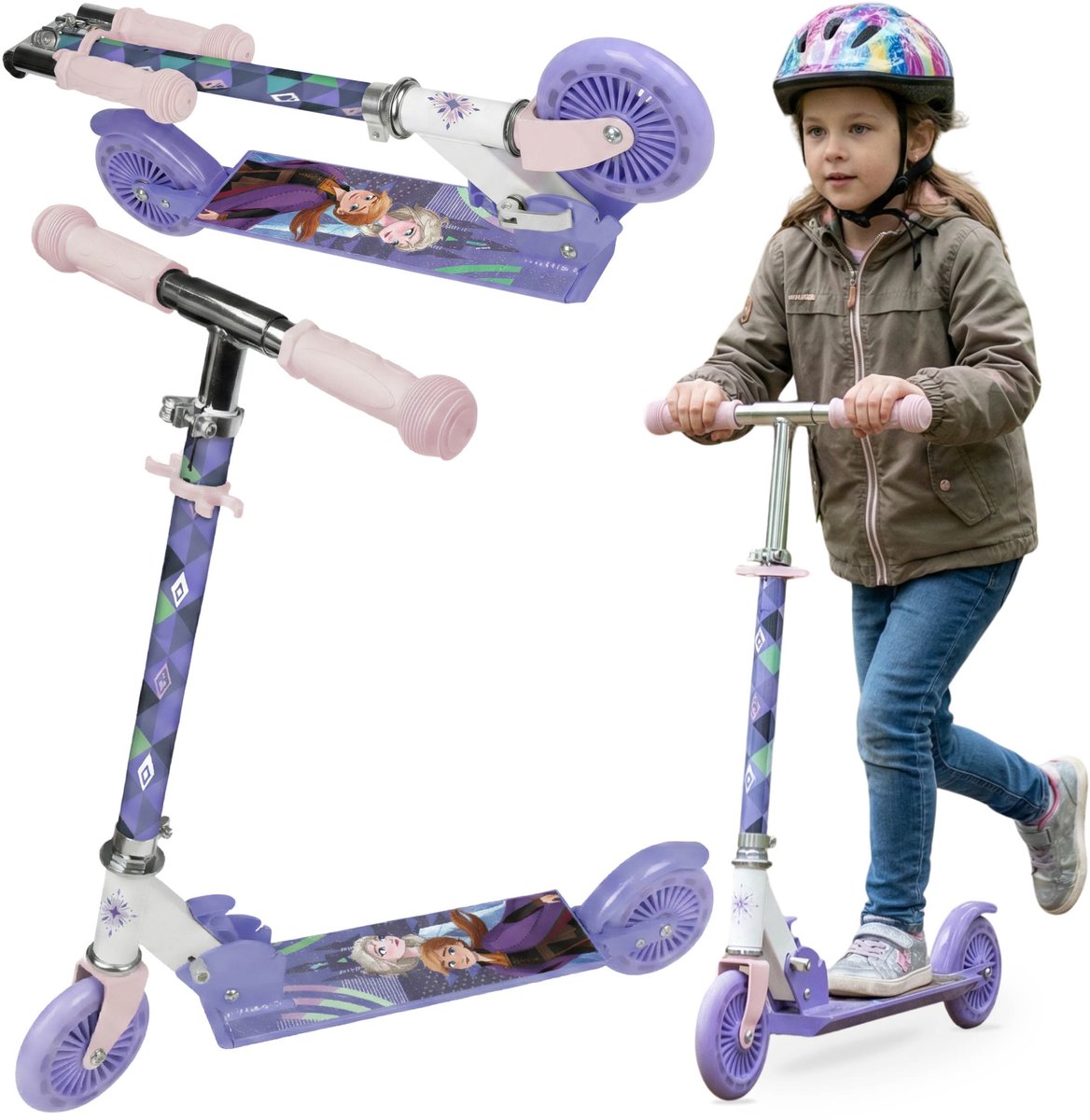 DISNEY Frozen Tweewielige step met rem tot 50 kg, opvouwbaar, verstelbaar voor kinderen 6+ Step kopen online