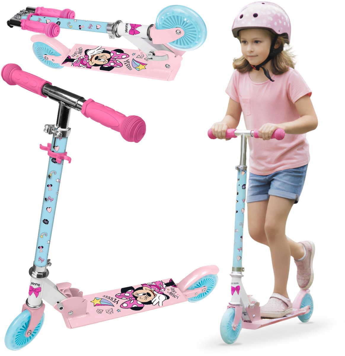 DISNEY Minnie Mouse Tweewielige step met rem tot 50 kg, opvouwbaar, verstelbaar voor kinderen 6+ Step kopen online