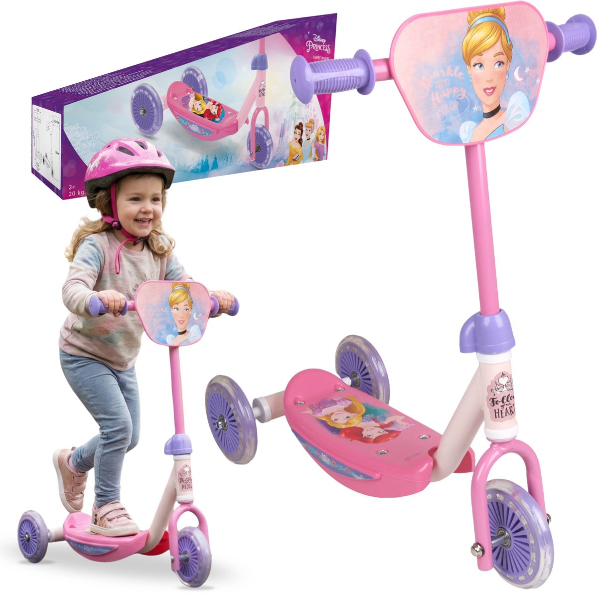 DISNEY PRINCESS Driewielige step voor kinderen, balanceerstep, verstelbaar, tot 20 kg Step kopen online