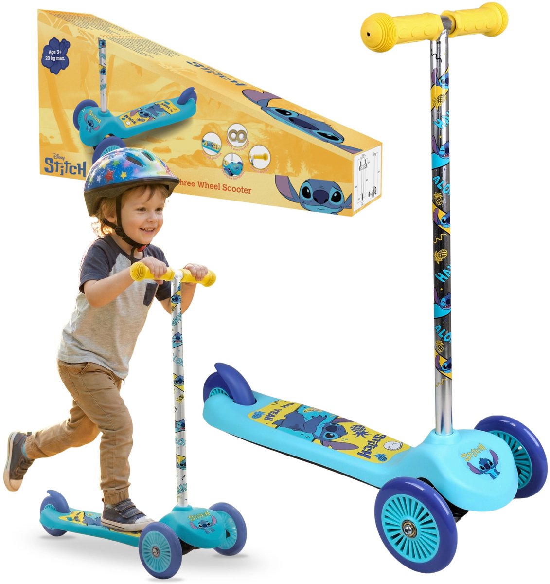 DISNEY Stitch Driewielige step voor kinderen, evenwichtsstep, antislip, opvouwbaar tot 20 kg Step kopen online