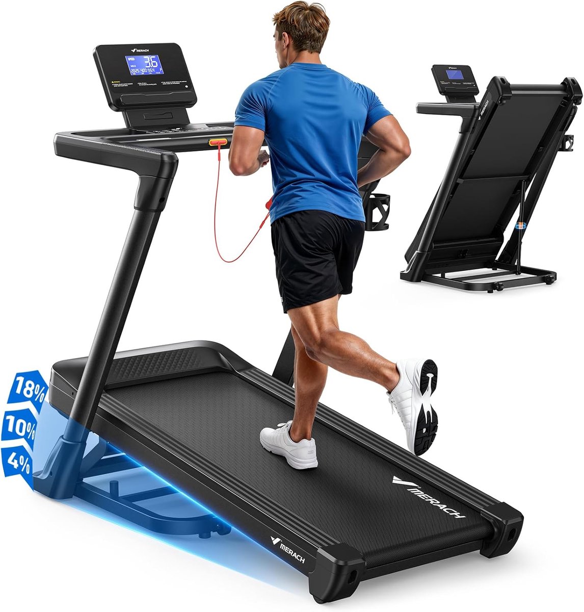 elektrische loopband treadmill fitnessband trainingsapparaat wandelmachine 3 in 1 kantelbaar tot 18 stille motor 3 5 pk