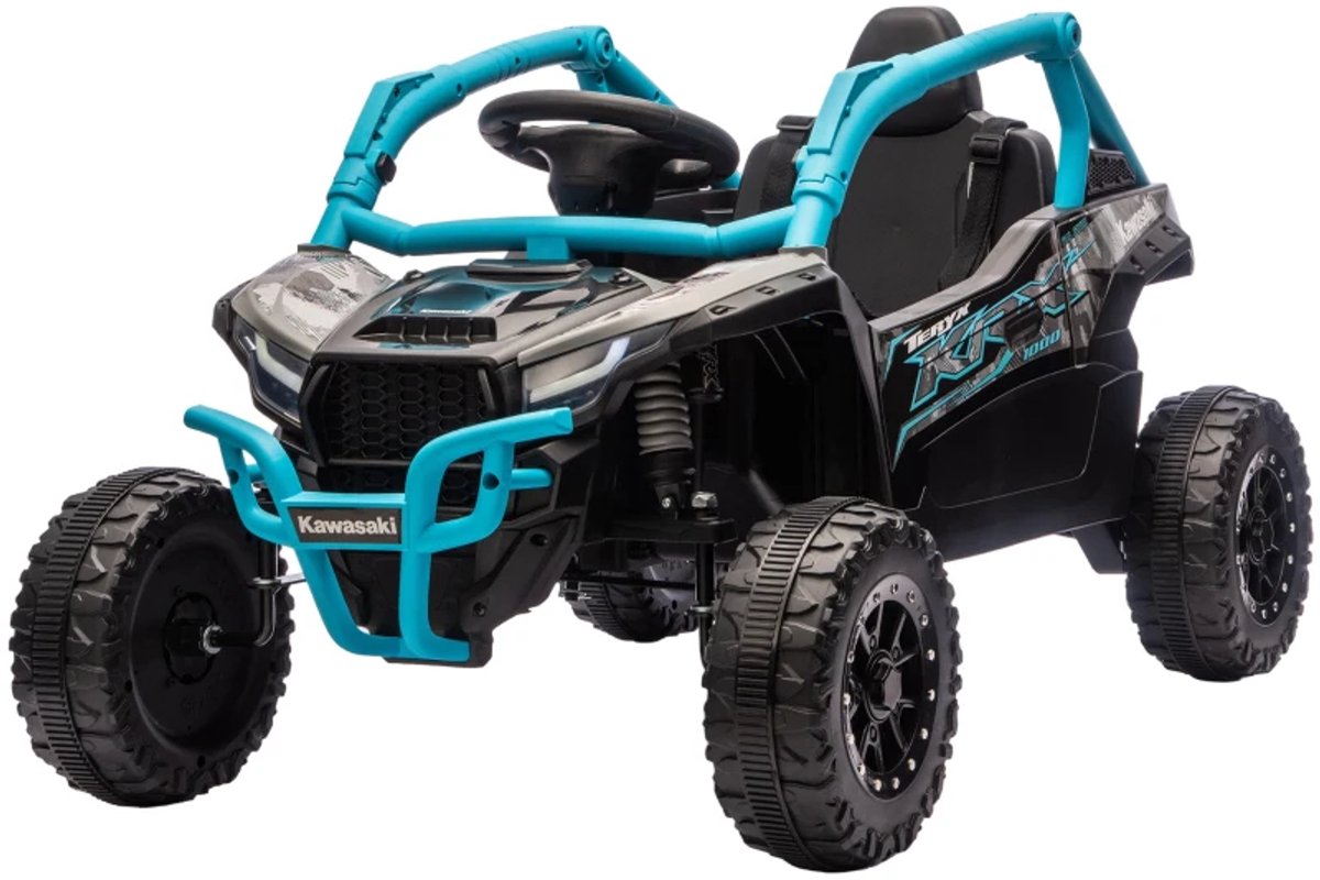 elektrische terreinwagen kinderauto 12v accu tot 5 km u kinderen 3 5 jaar met afstandsbediening led verlichting claxon muziek kindervoertuig accuvoertuigen blauw