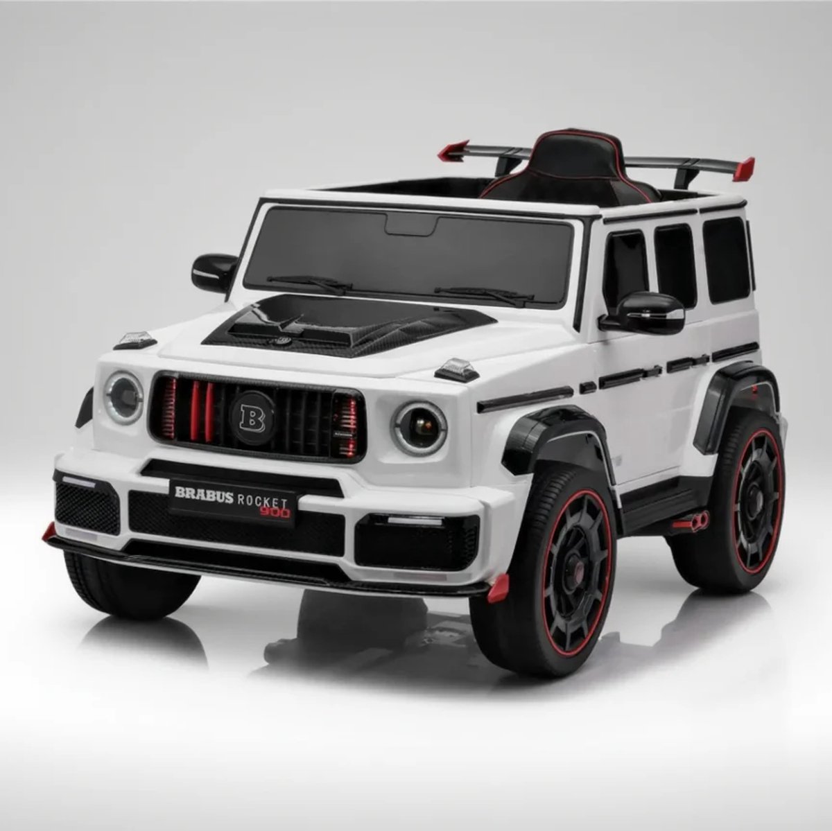 g63 brabus rocket 900 xl elektrische kinderauto 4x4 met afstandsbediening wit