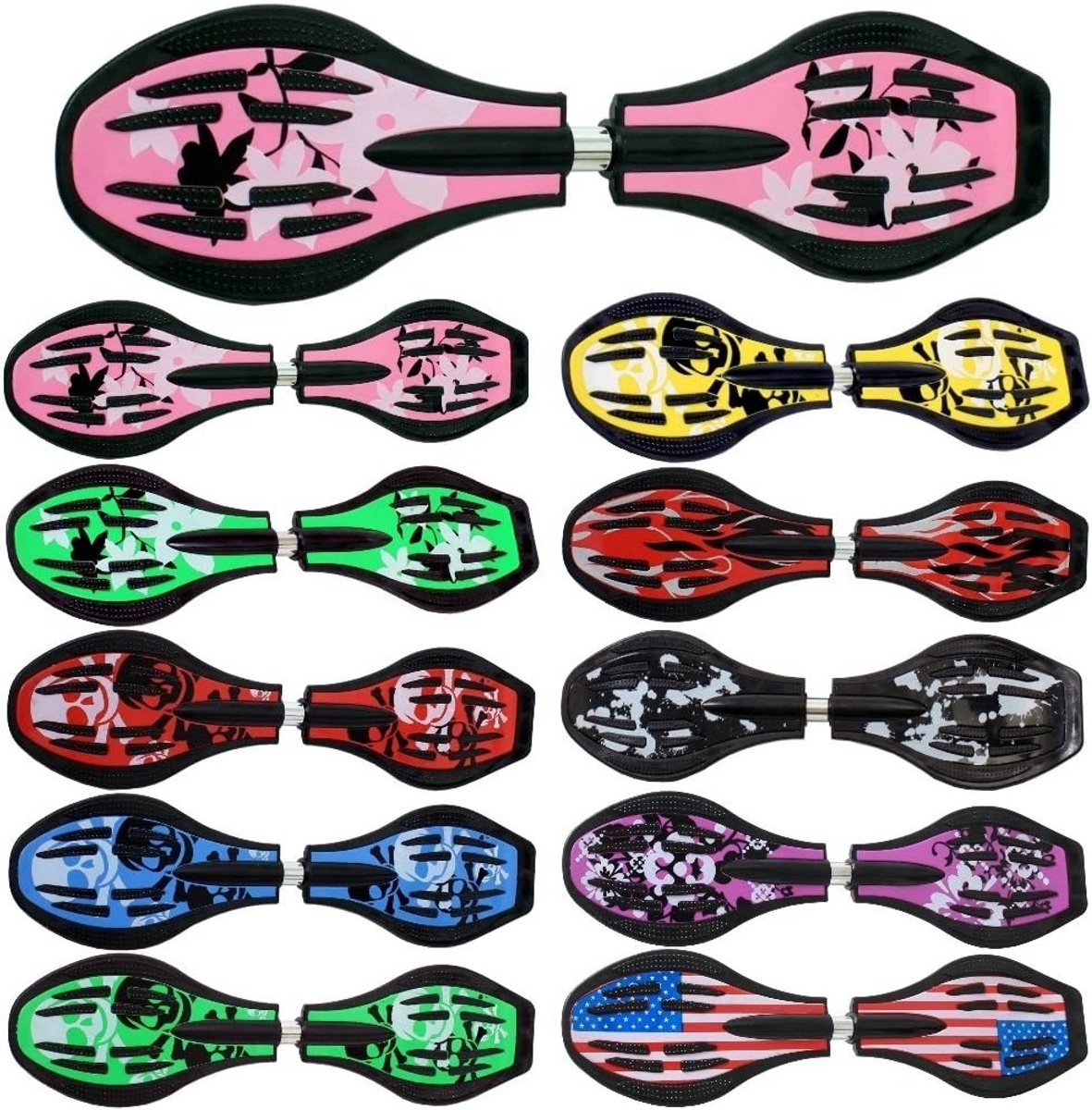 hoogwaardig waveboard met led wielen en abec 9 lagers tot 120kg draagvermogen