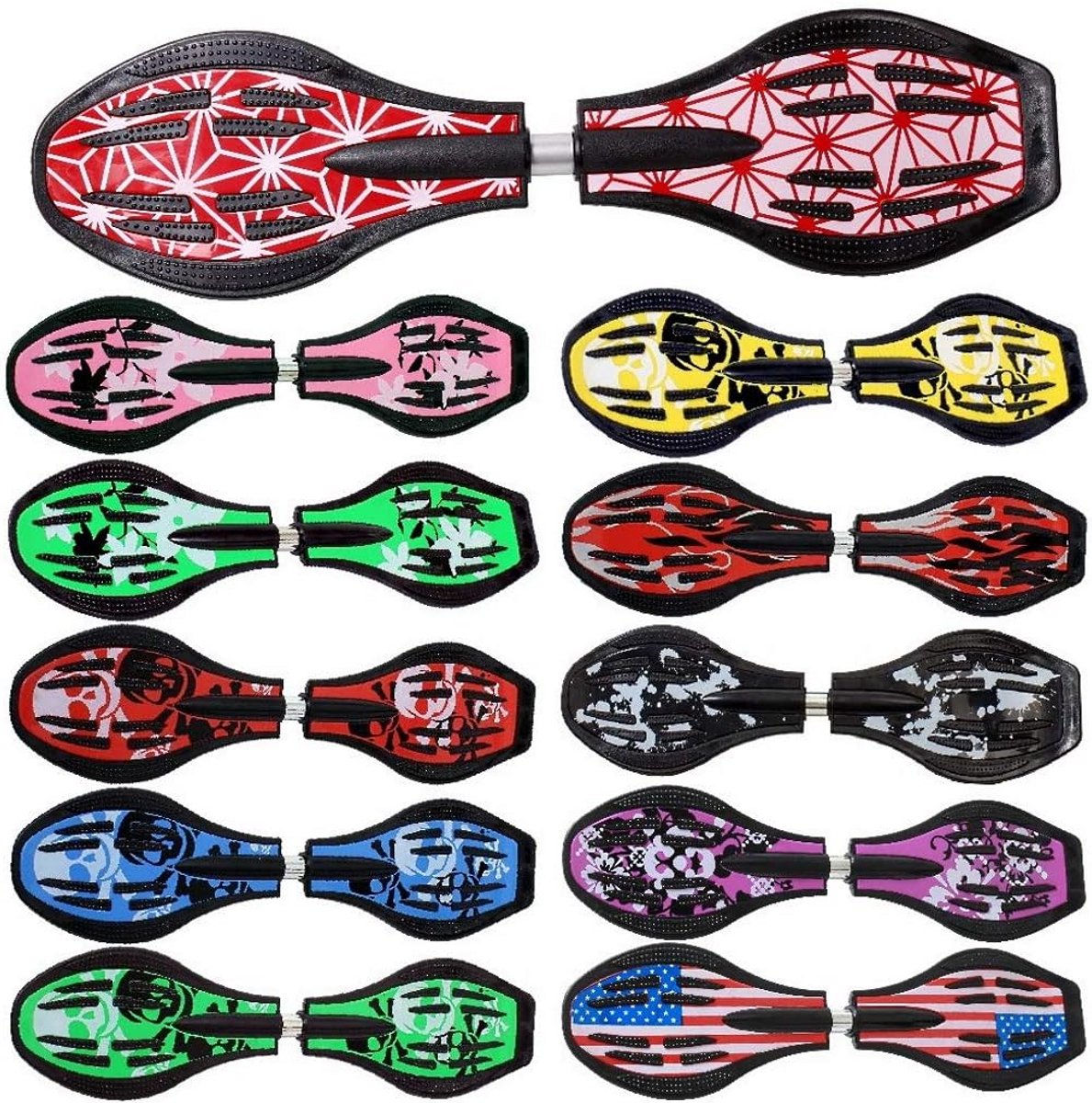 hoogwaardig waveboard met led wielen en abec9 lagers inclusief tas