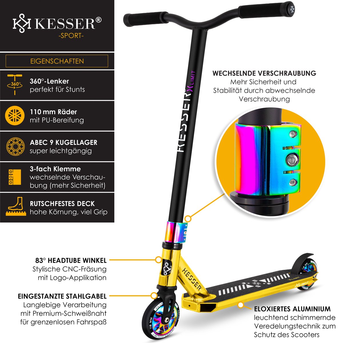 kesser stuntstep x limit pro gouden step voor kind en volwassenen