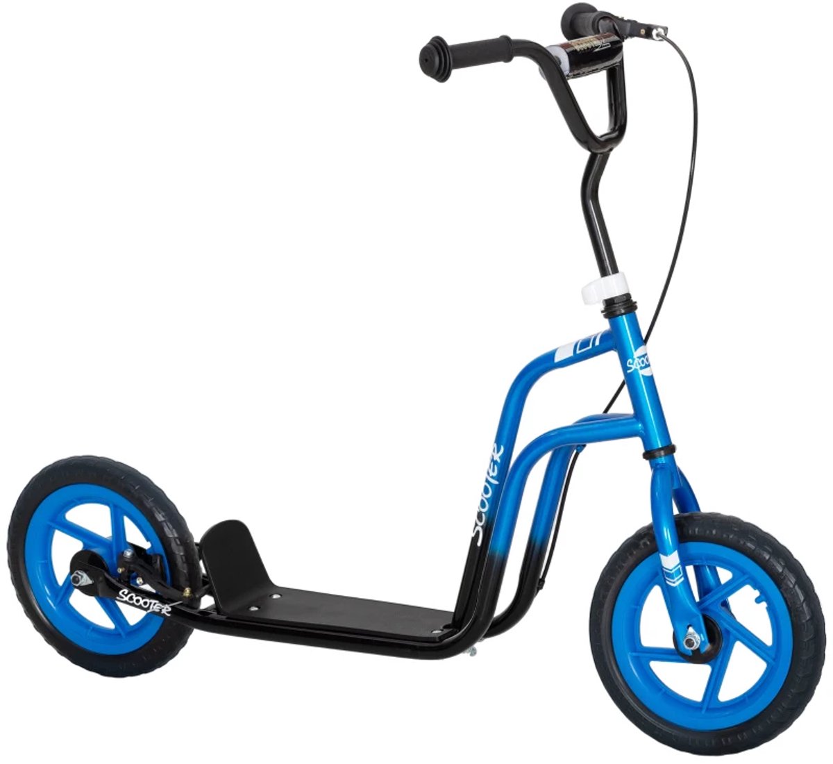 kinderstep kinderstepjes met grote wielen en handrem step stuurhoogte 80 88 cm speelgoed jongens meisjes 5 12 jaar tieners volwassenen draagkracht tot 50 kg blauw