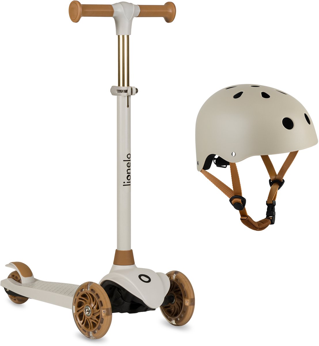 Lionelo Jessy Kinderstep + kinderhelm - step 3 wielen - leeftijdsgroep 3+ - max 50kg - LED verlichting in de wielen - hoogte verstelbaar 65-70-75-80 cm Step kopen online