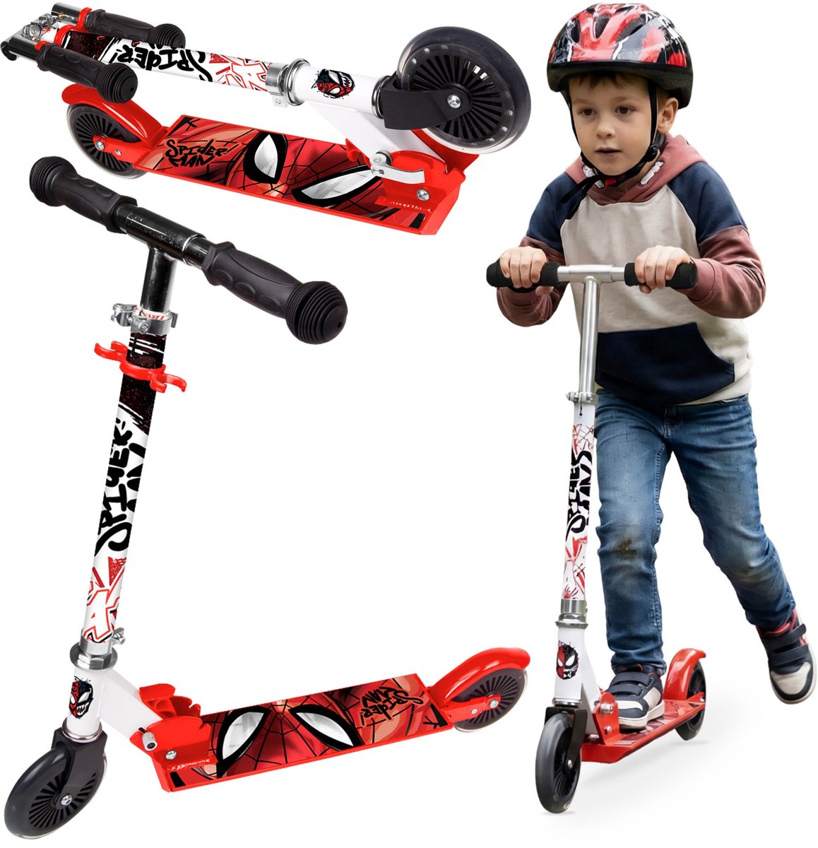 Marvel Spider-Man Tweewielige step met rem, opvouwbaar, verstelbaar voor kinderen 6+ Step kopen online
