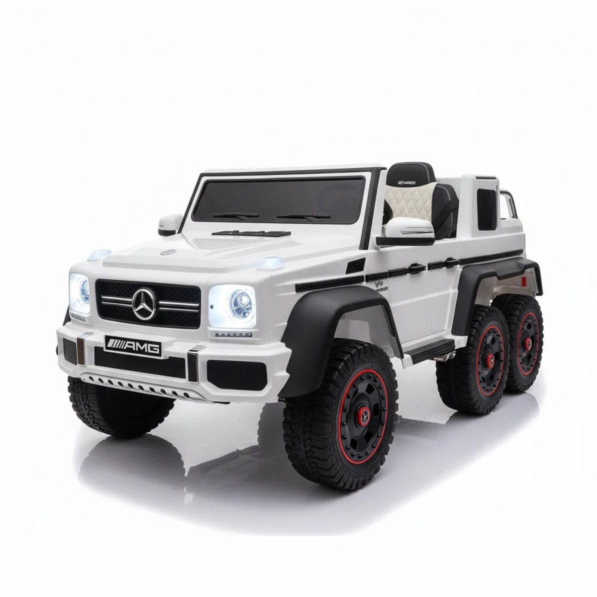 mercedes g63 amg 6x6 elektrische kinderauto 24v kind ouderoptie max 100kg wit