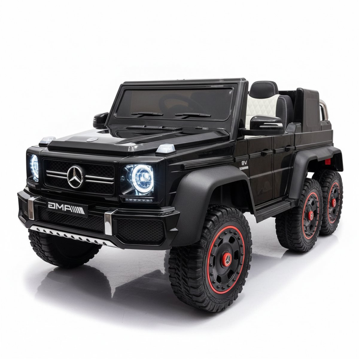 Mercedes G63 AMG 6x6 - Elektrische Kinderauto 24V - Kind + Ouderoptie Max 100kg - Zwart Accuvoertuig kopen online