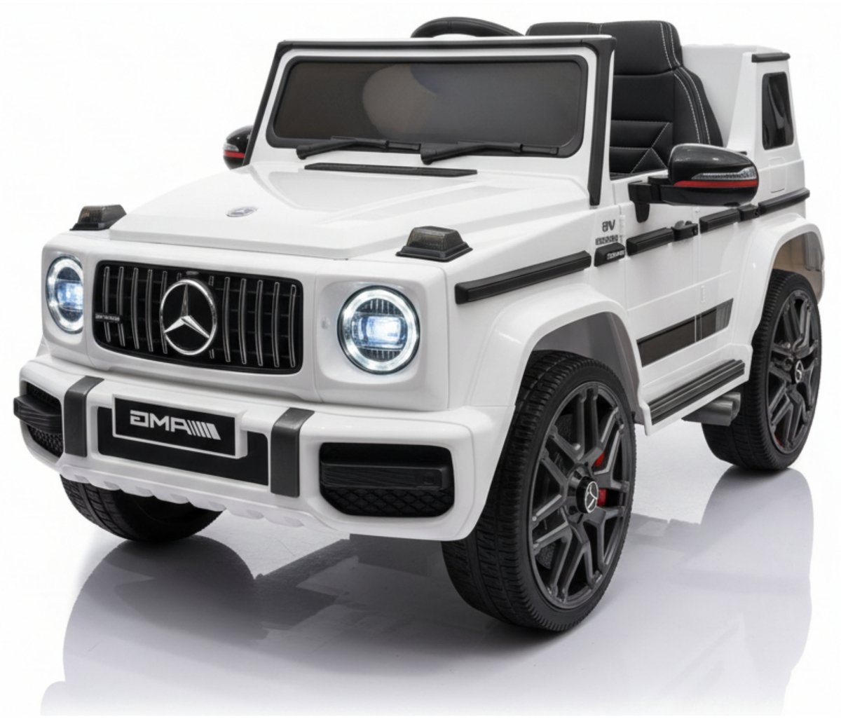 Mercedes G63 AMG - Mercedes Kinderauto - 1-zitter - Wit - Lederen zitting en rubberen banden - Elektrische Kinderauto Accuvoertuig kopen online