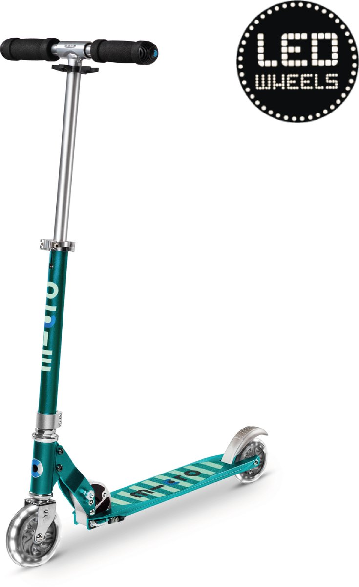 Micro - Sprite 2-wiel vouwstep LED - Petrol Strepen Step kopen online