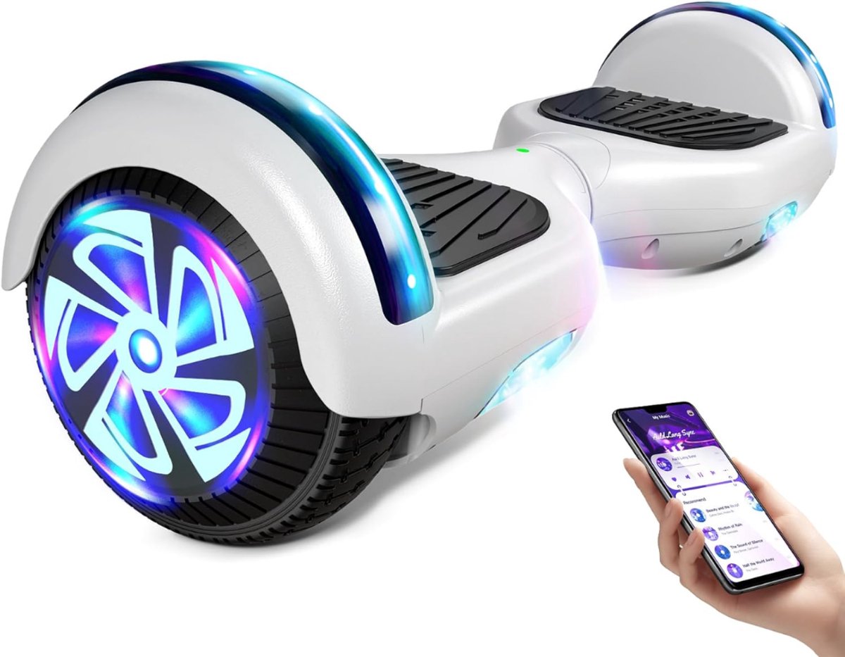 mmm hoverboard met hoverkart hoverkart hoverboard wit 17 cm x 17 cm x 17cm