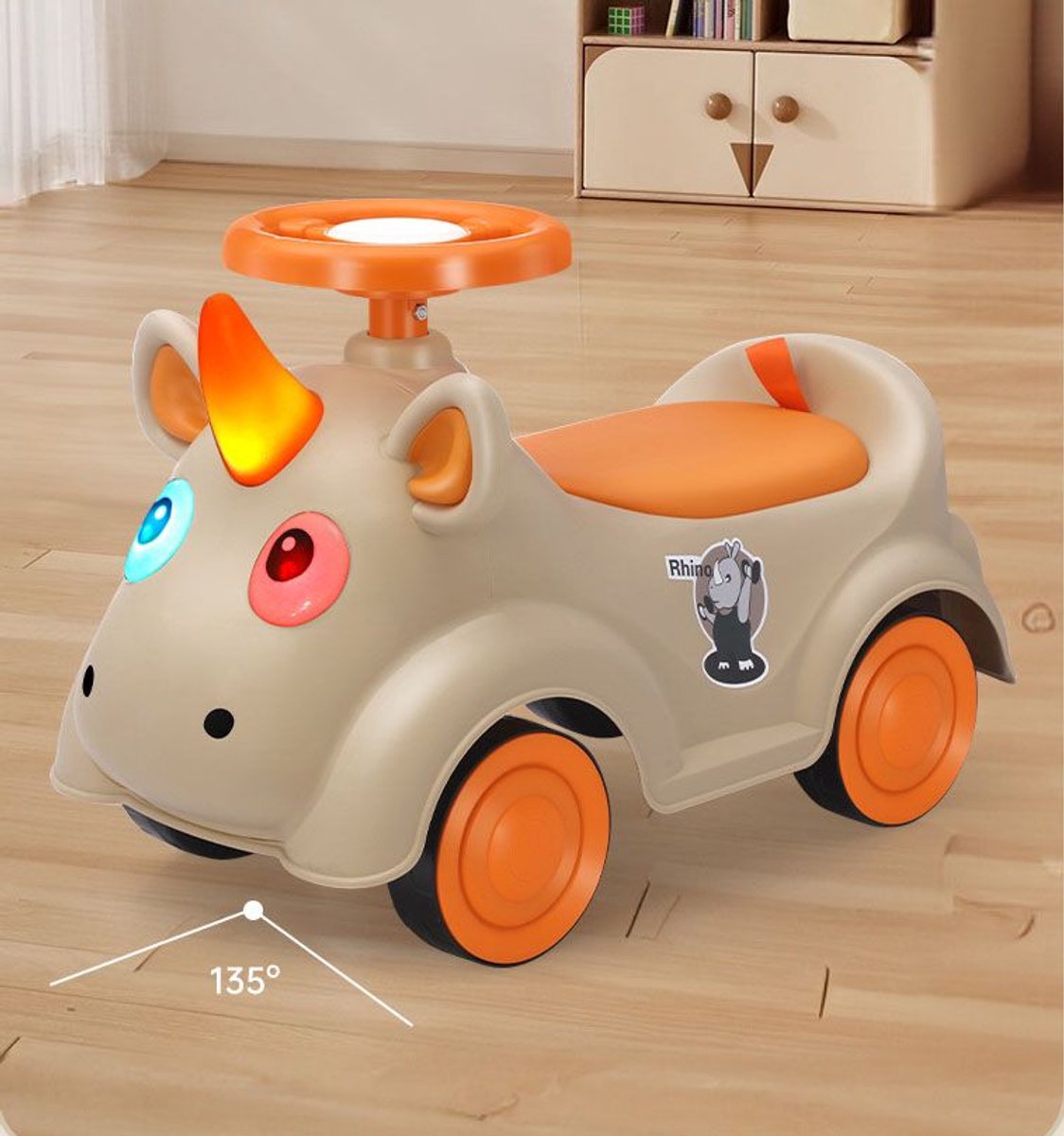 Mogi Products-Eenhoorn Loopauto voor Kinderen - Met Muziek en Lichteffecten - Educatief Speelgoed - Beige/Oranje-Baby loopauto-Peuter loopauto-Kinderspeelgoed 1 jaar Loopauto kopen online
