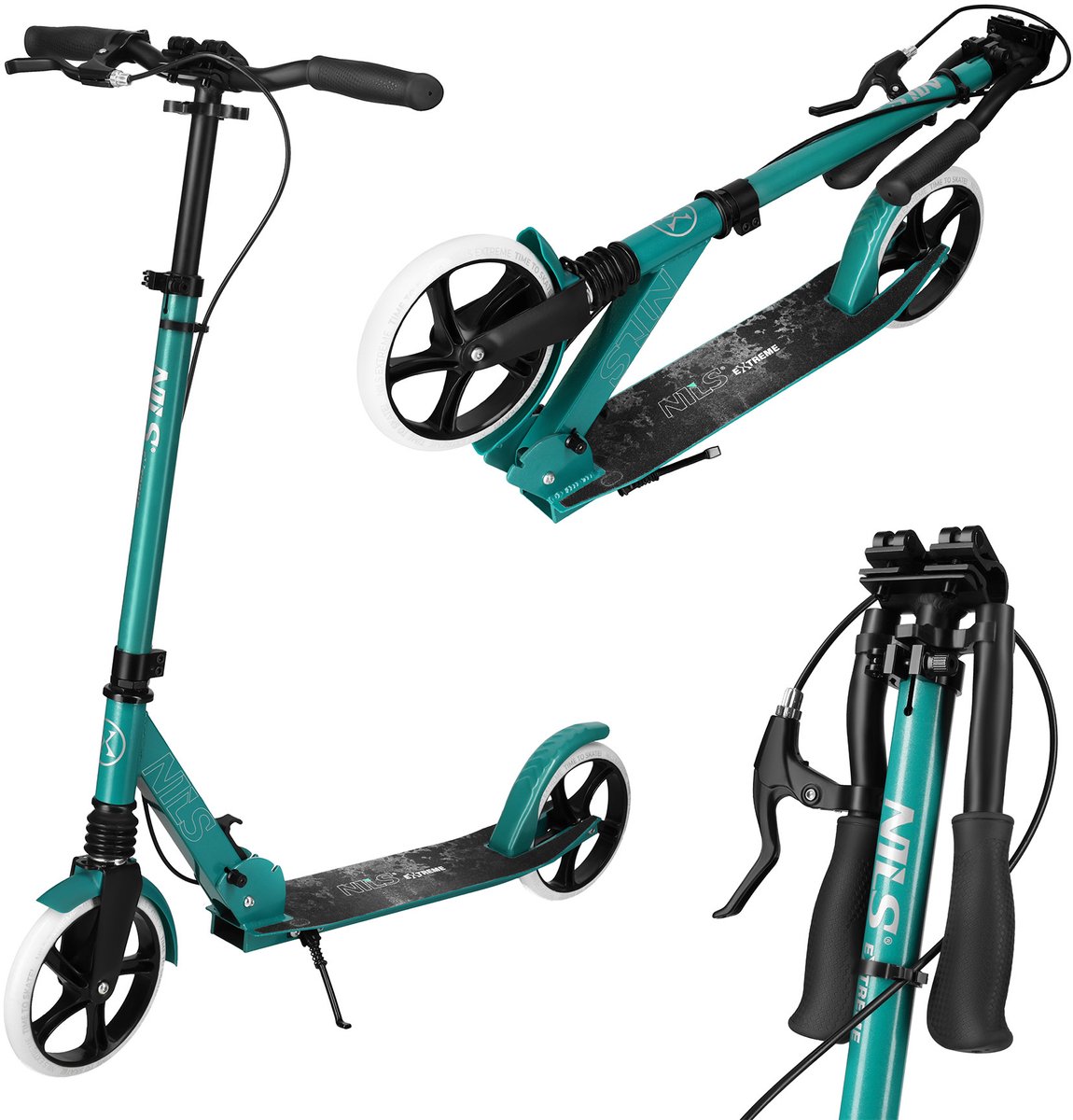 Nils Vouwstep met 20cm Wielen Blauw Groen Step kopen online