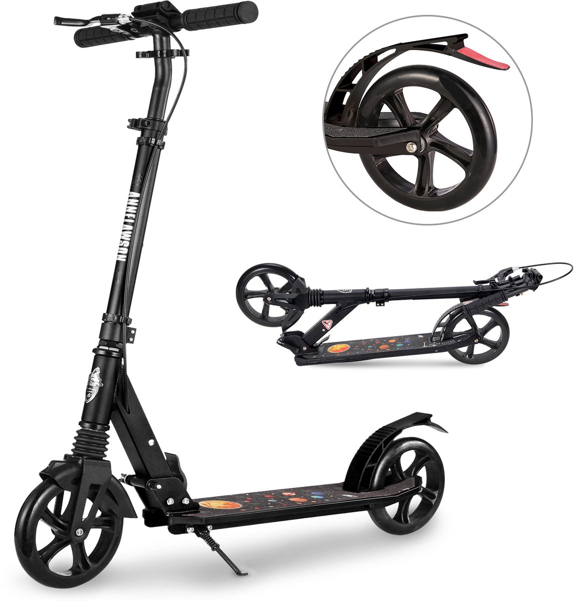 Opvouwbare Kinderstep-Aluminium- Step voor Volwassenen/Tieners tot 100 kg-In hoogte verstelbaar- Zwart Step kopen online