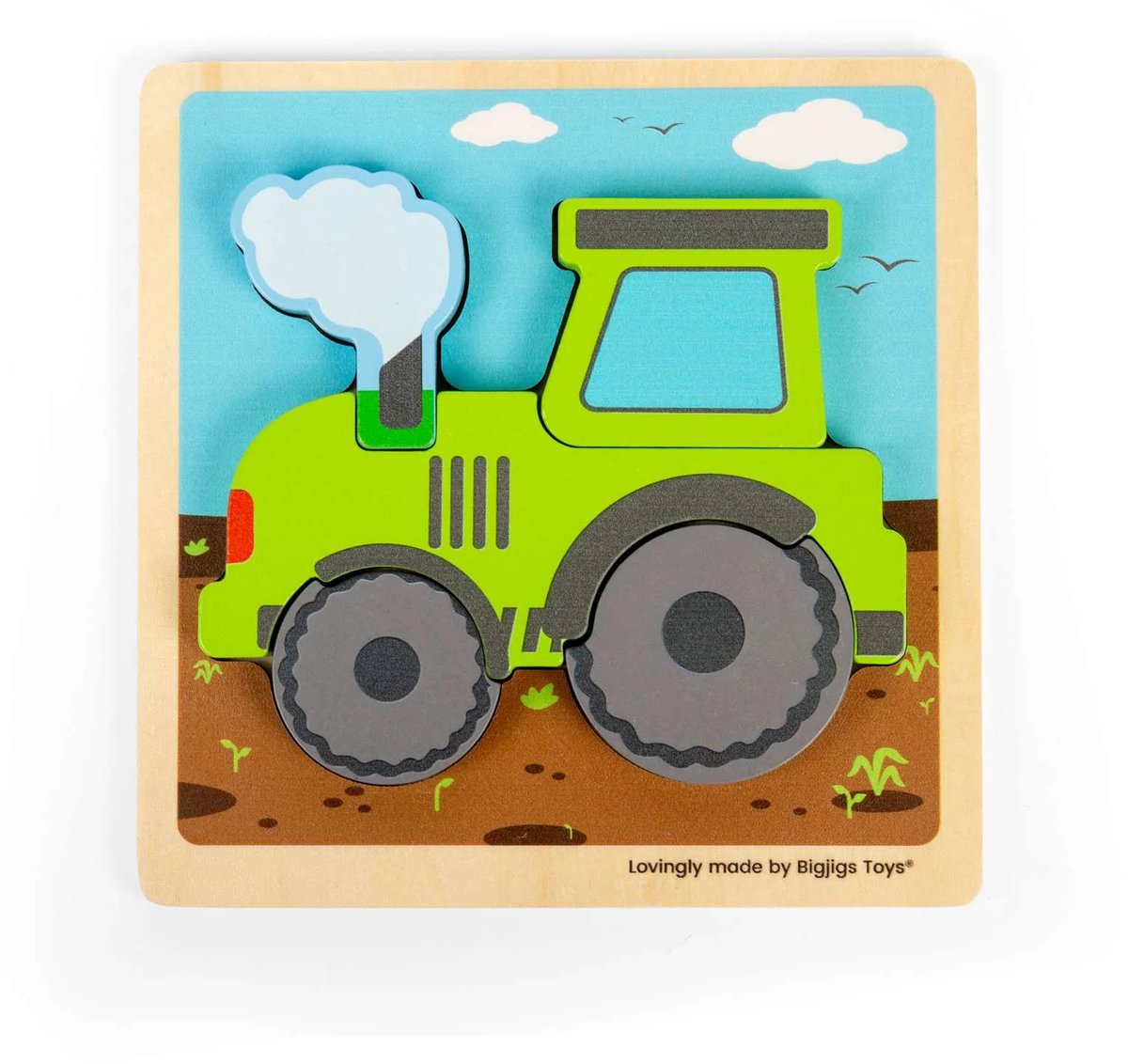 Puzzel - Tractor - Hout - Klein - 15x15cm - 5st. Step kopen online