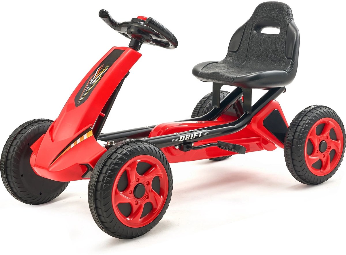 ROOTY Skelter - Go kart - Trapauto - Speelgoed - Met een verstelbare stoel - Rood - 3 tot 8 jaar - Draagvermogen tot 29.5 kg Skelter kopen online