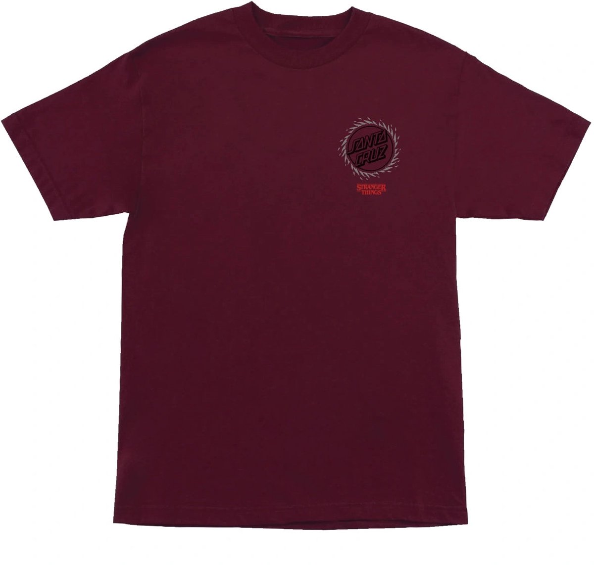Santa Cruz - Stranger Things Hellfire Pit T-Shirt - Maroon / L Skateonderdeel kopen online