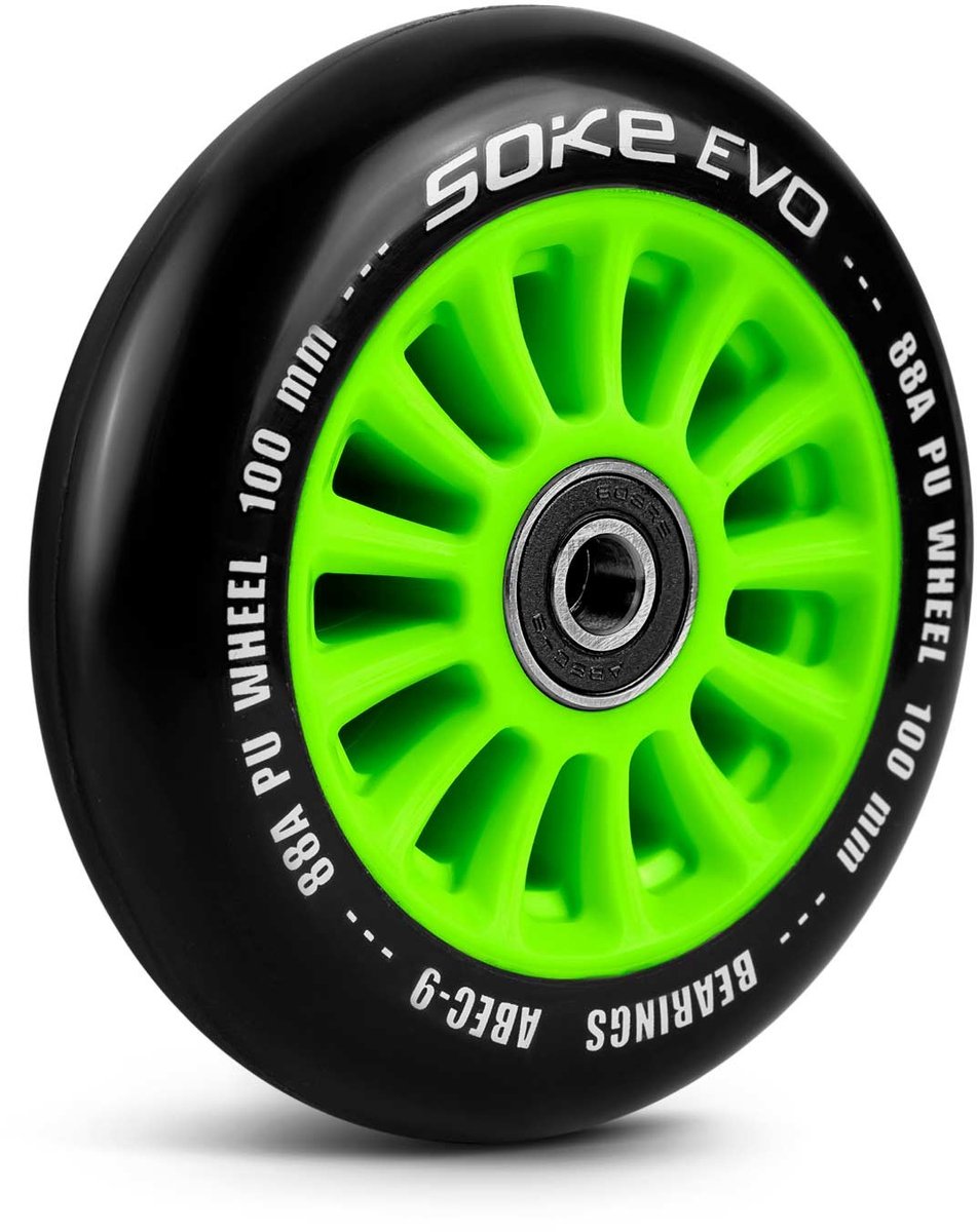 Scooterwielen 100 mm groen 2 stuks Buitenspeelvoertuigaccessoire kopen online
