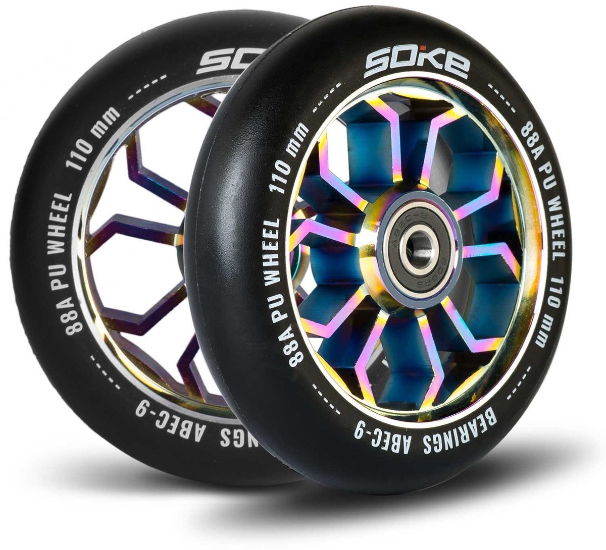 stepwielen 110 mm rainbow 2 stuks