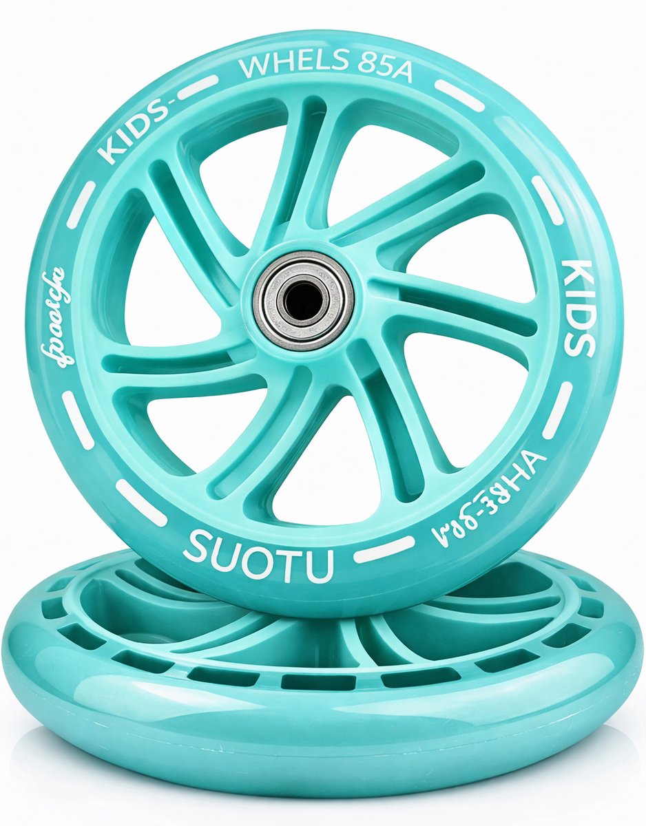 Suotu Kinderstep Wielen Set - 2 Stuks - 145mm Lichtgevende Wielen - Blauw Step kopen online